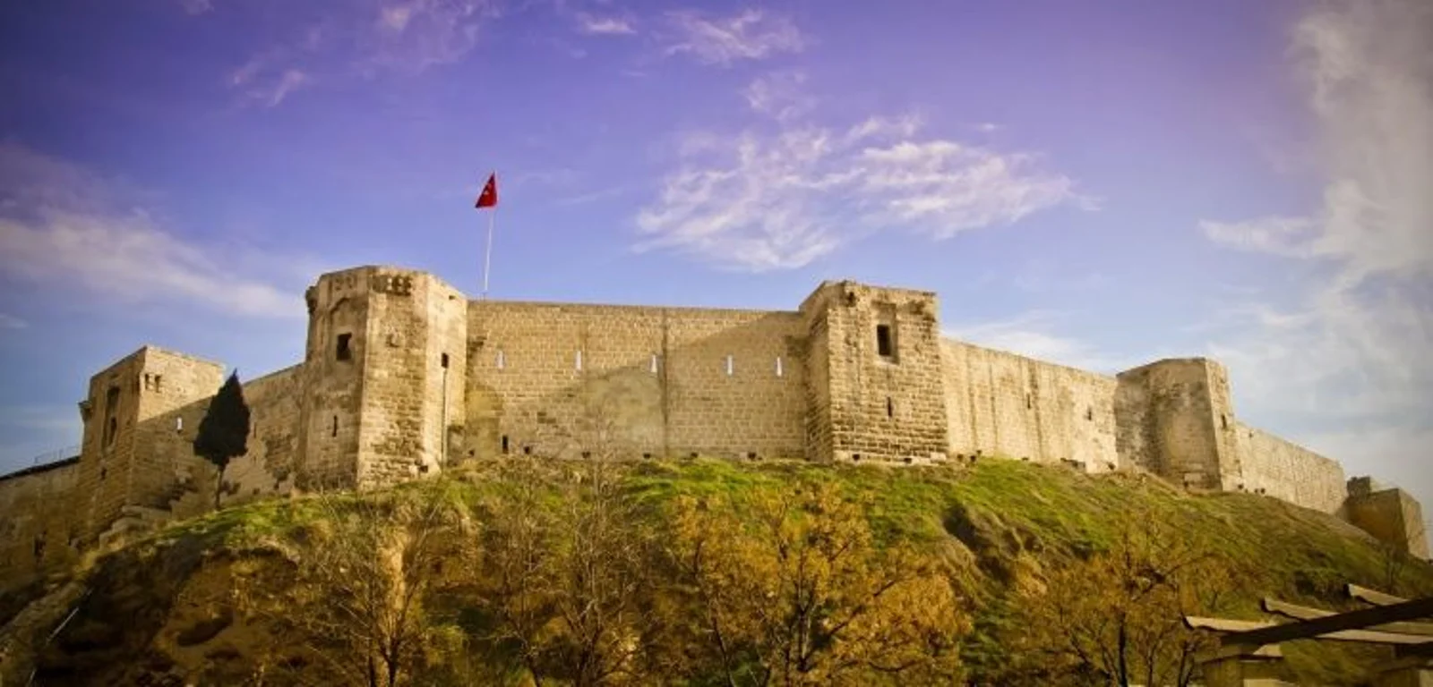 Stone walls and pathways of Trabzon Castle ruins